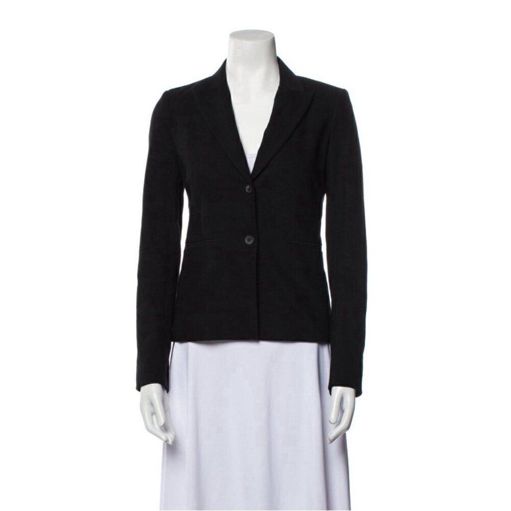 The Row Authentic Solid Black Long Sleeve Blazer Jacket 2 Xs